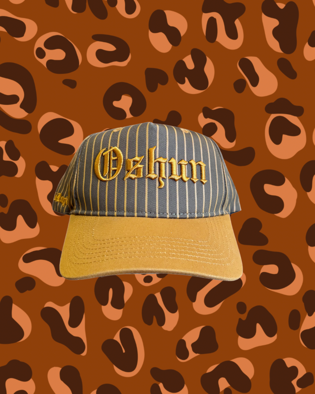 Oshun Golden Honey and Brown Stripe Retro A-Frame hat