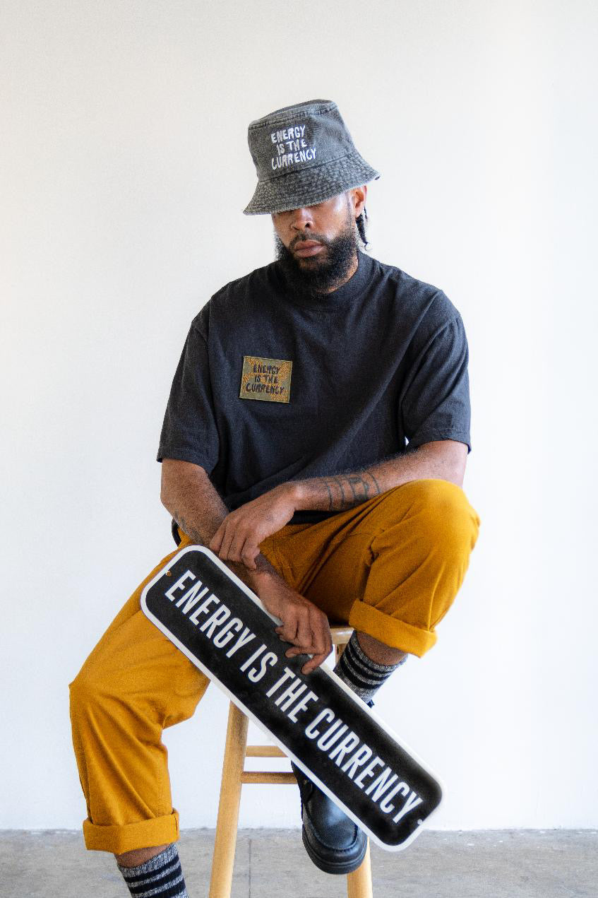 Energy Is The Currency Denim Bucket Hat
