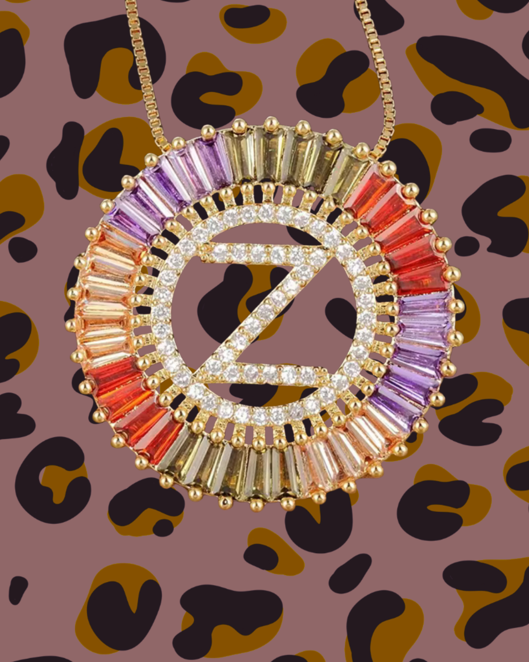 Crystal letter necklace