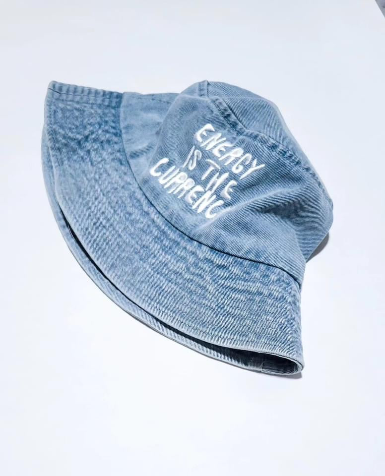 Energy Is The Currency Denim Bucket Hat