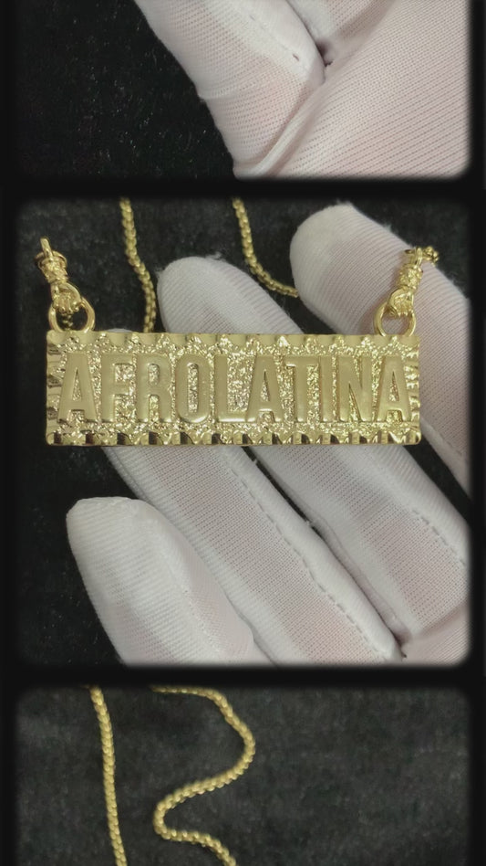 Afrolatina 18 karat dipped, Name Plate