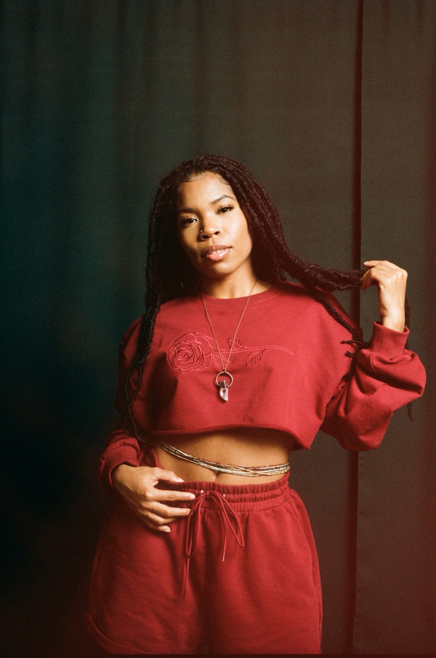 Bodega Rose Crop Short Set