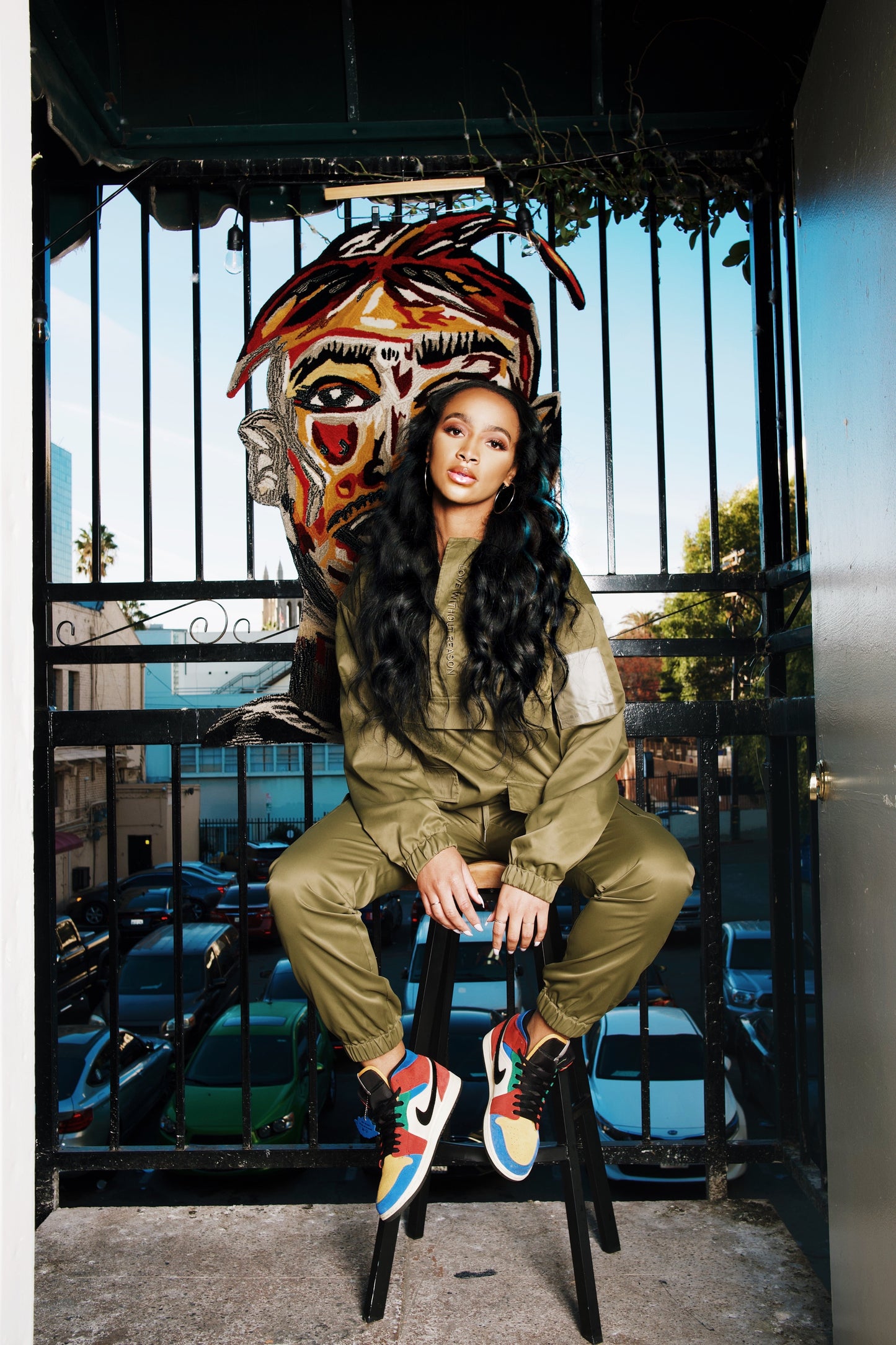 Love Without Reason Track Suit in Chive