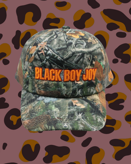 Black boy joy trucker hat