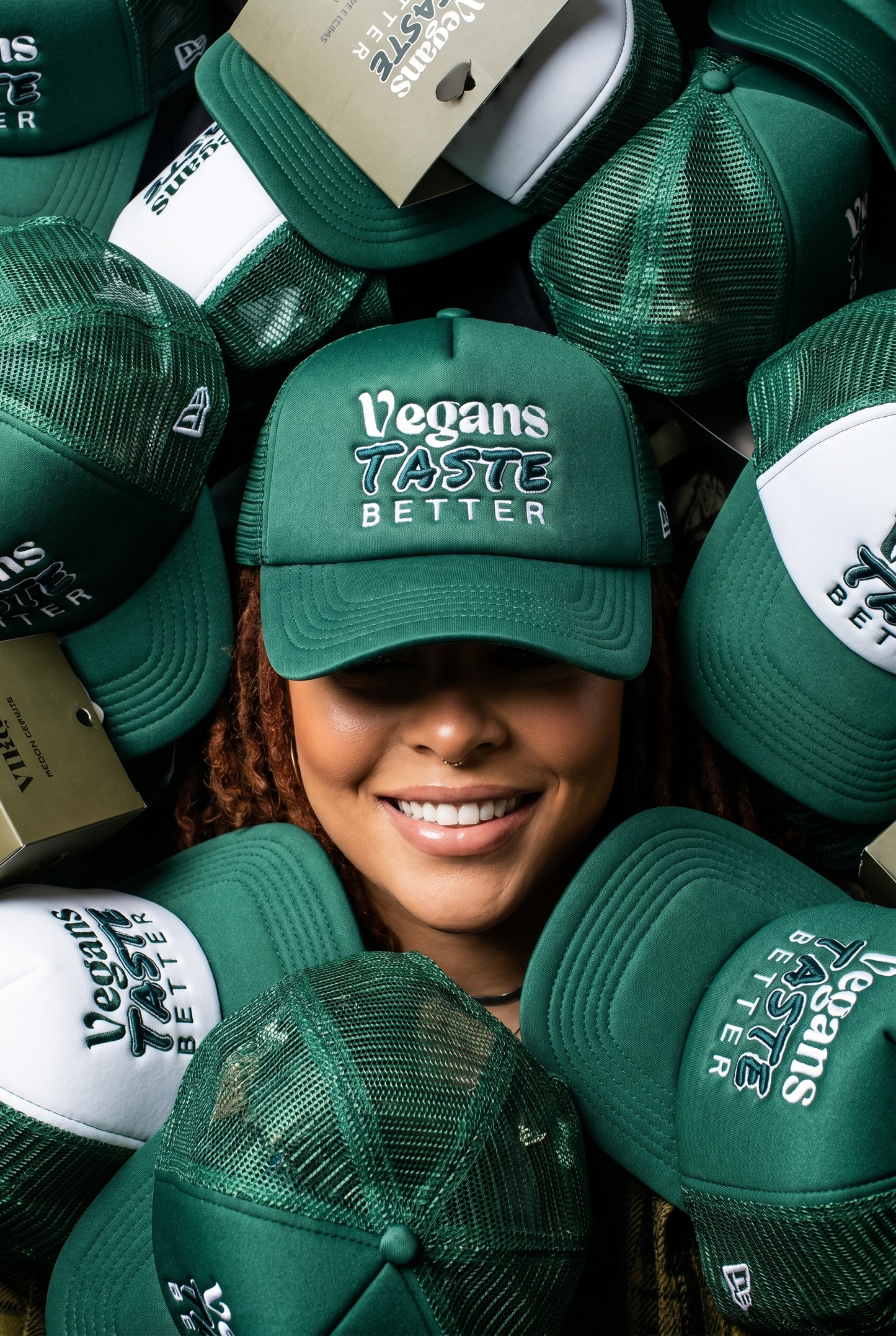 Vegans Taste Better Trucker in chlorophyll