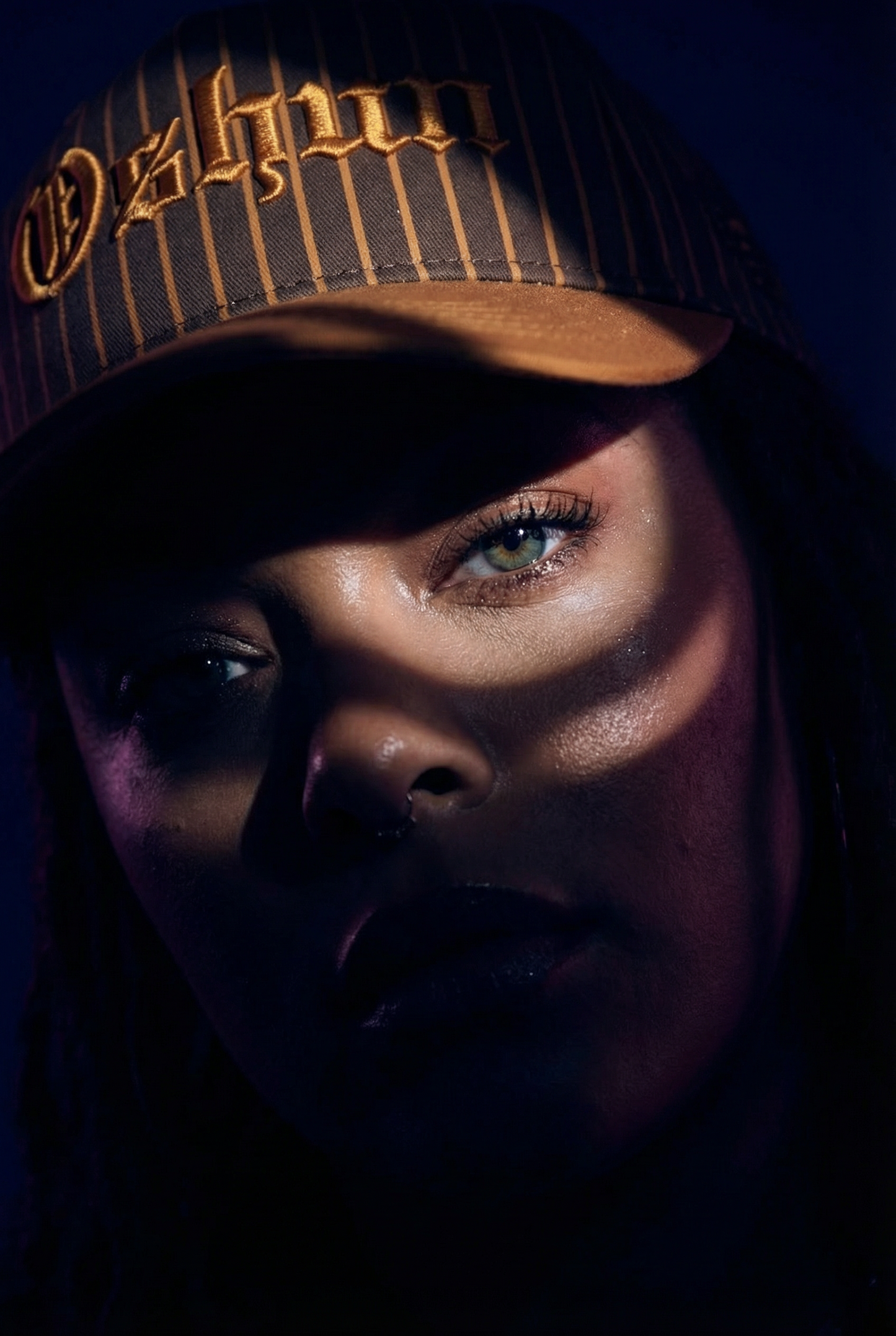 Oshun Golden Honey and Brown Stripe Retro A-Frame hat