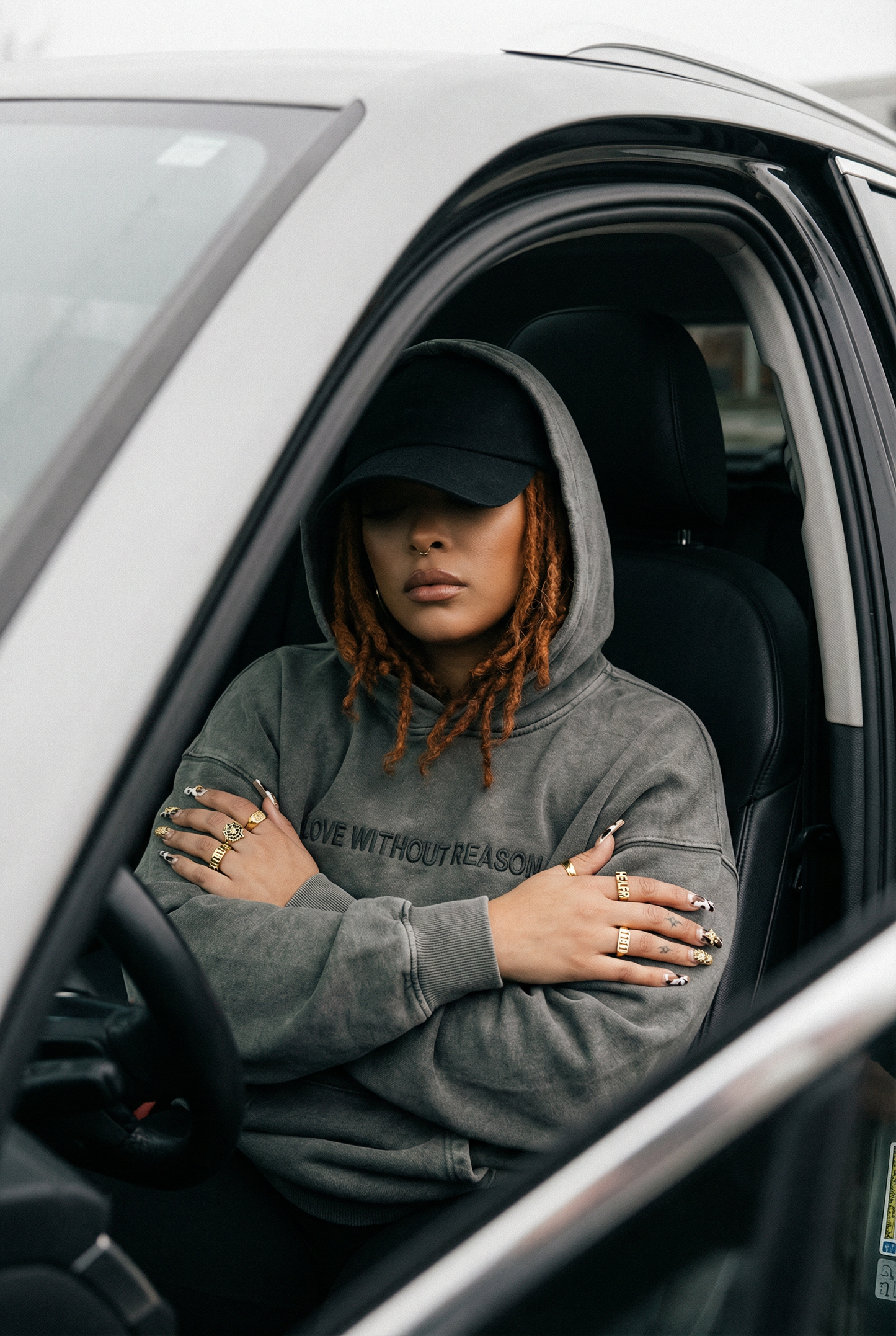 Love Without Reason Heavy Weight Hoodie in Olive