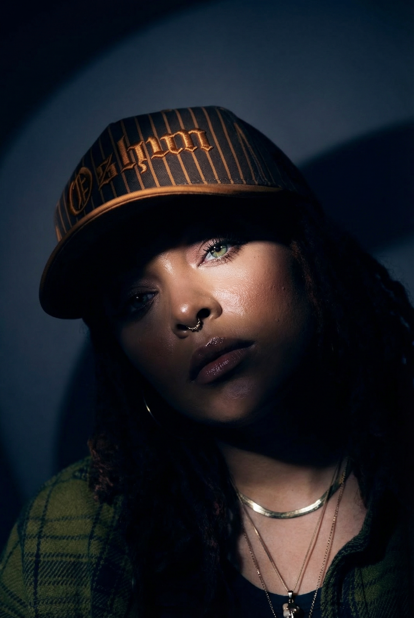 Oshun Golden Honey and Brown Stripe Retro A-Frame hat