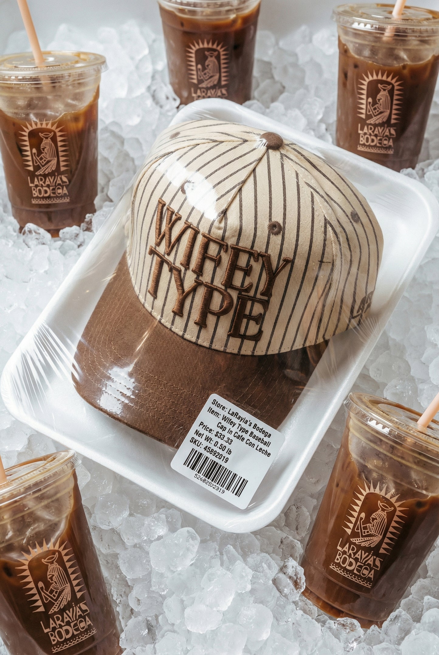 Wifey Type Cafe Con Leche Stripe  Retro A-Frame Baseball Cap