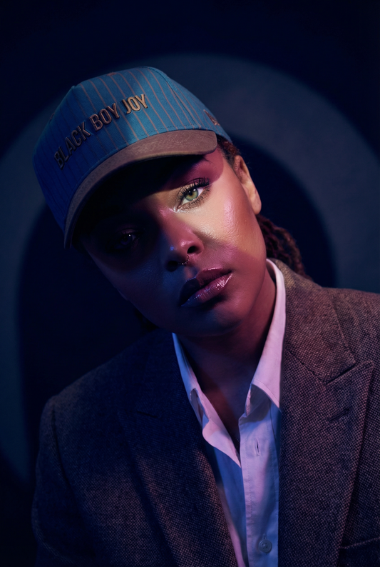 Black boy joy vintage stripe hat in Wildberry