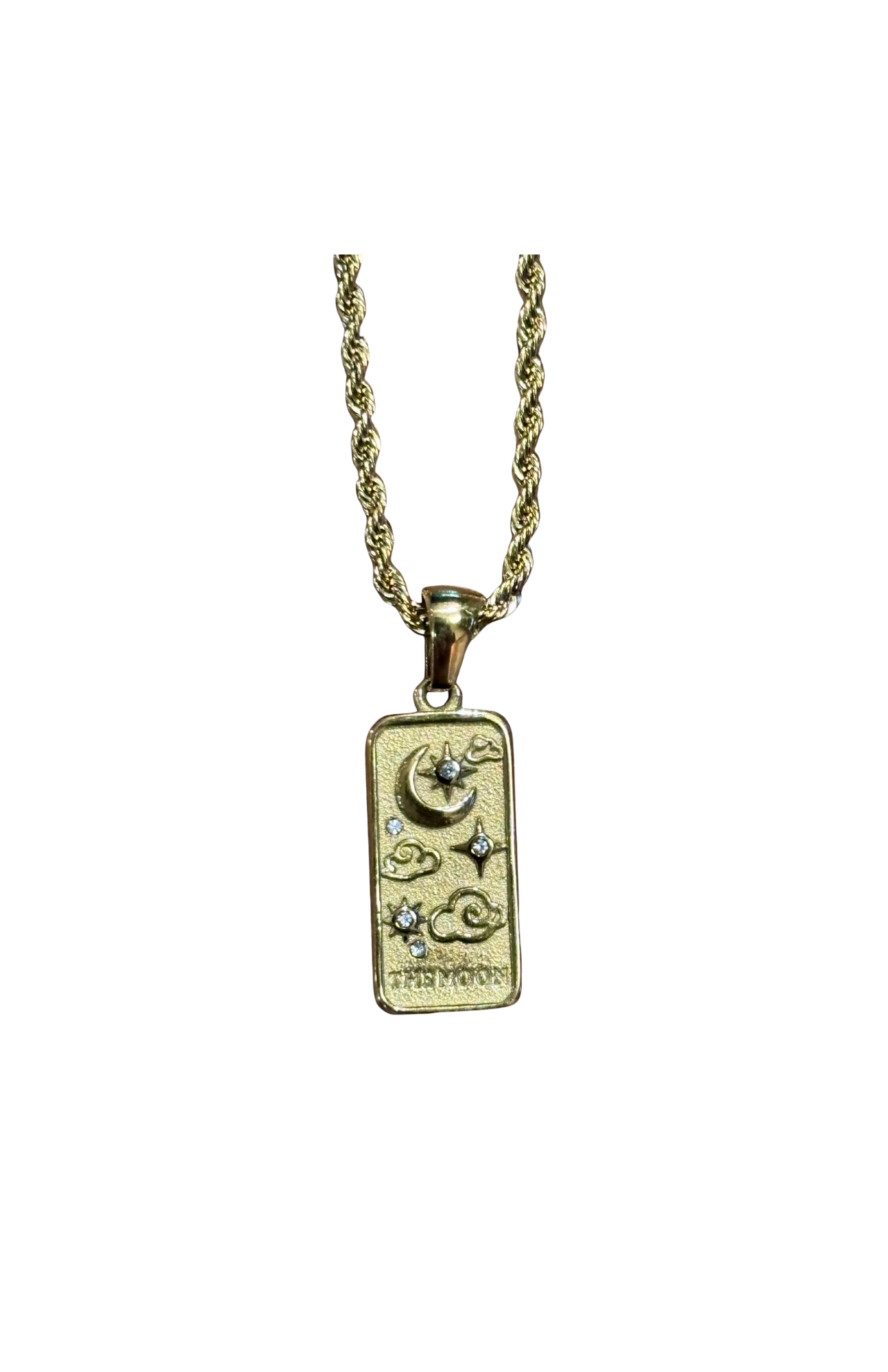 Moon card necklace