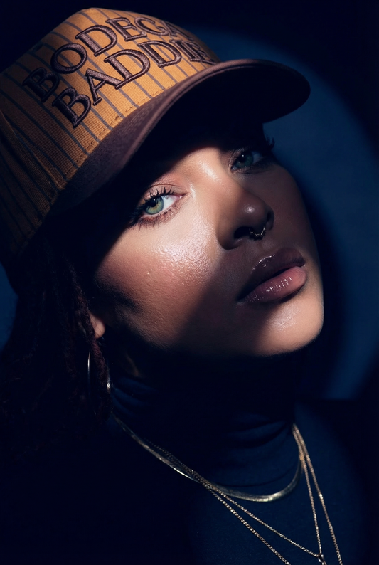 Bodega Baddie Cocoa Brown Stripe Retro A-Frame hat