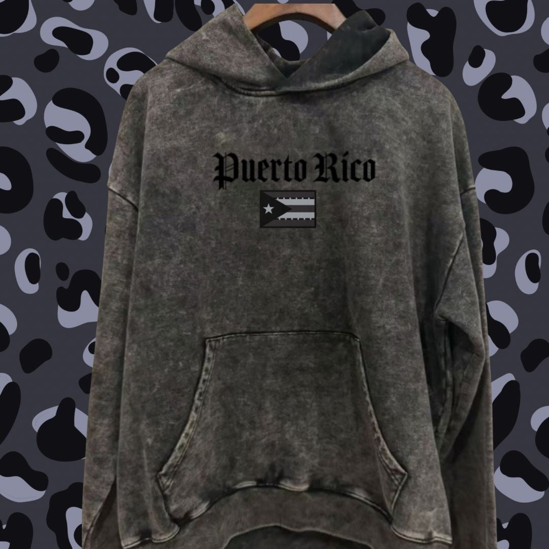 Puerto Rico hoodie in smoked charcoal