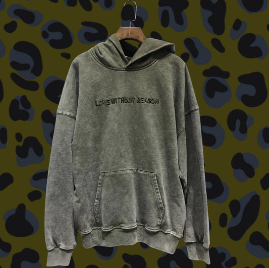 Love Without Reason Heavy Weight Hoodie in Olive