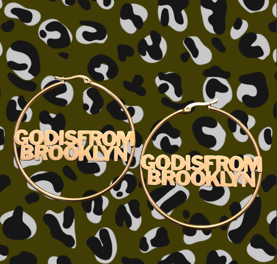 Name Plate Hoop Earrings