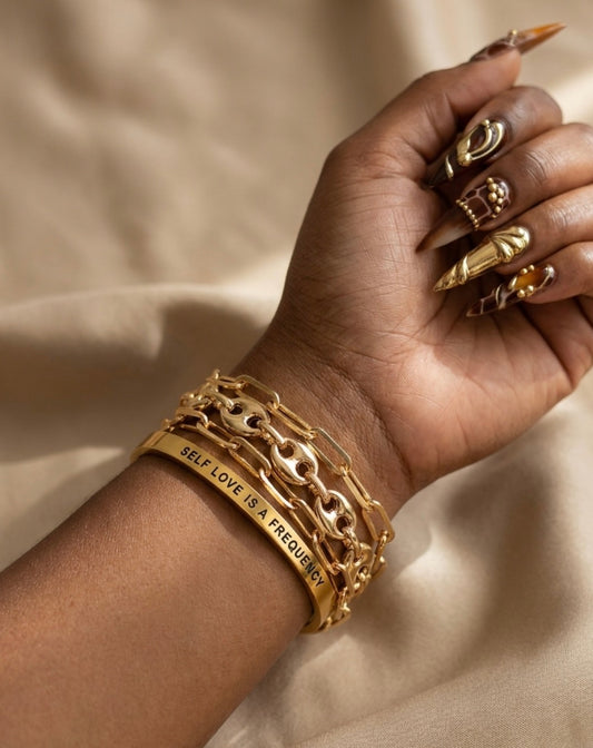 Self Love is the Frequency engraved Bangle