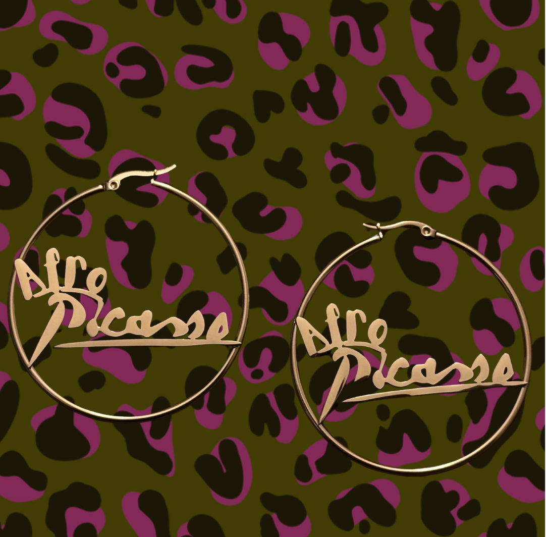 Name Plate Hoop Earrings