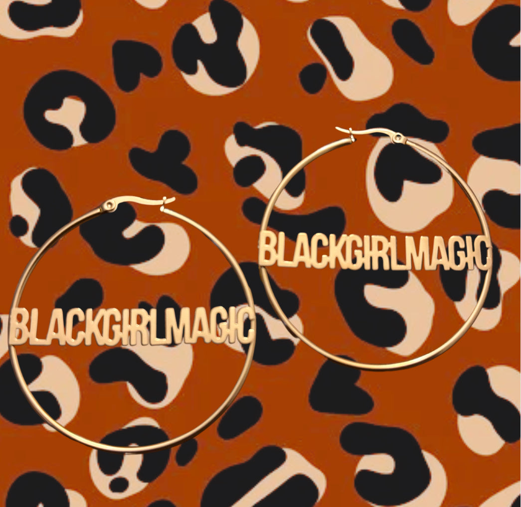 Name Plate Hoop Earrings