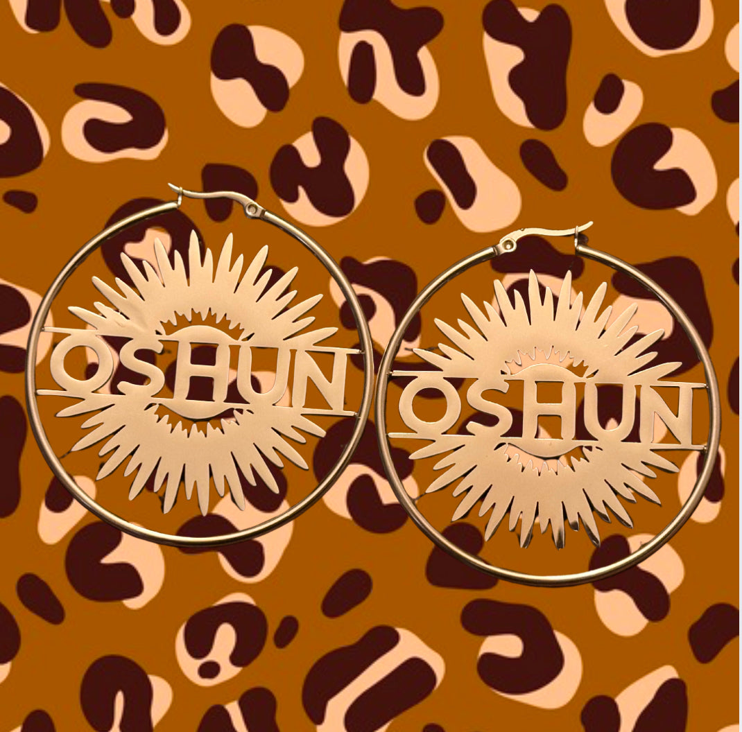 Name Plate Hoop Earrings