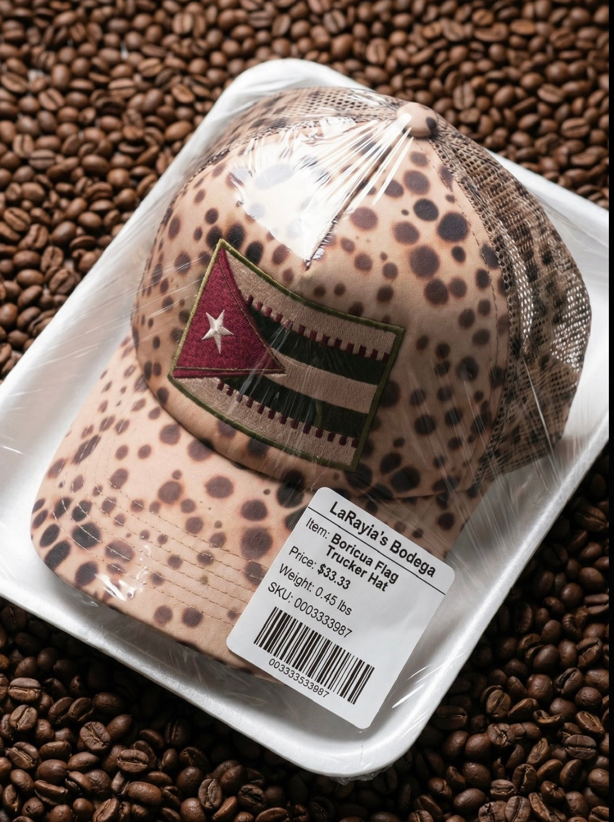 Puerto Rico flag Coffee trucker hat