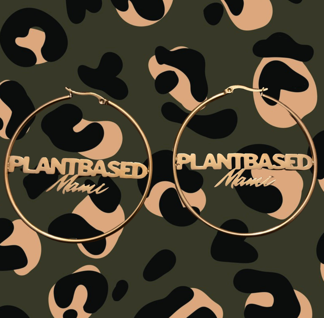 Name Plate Hoop Earrings