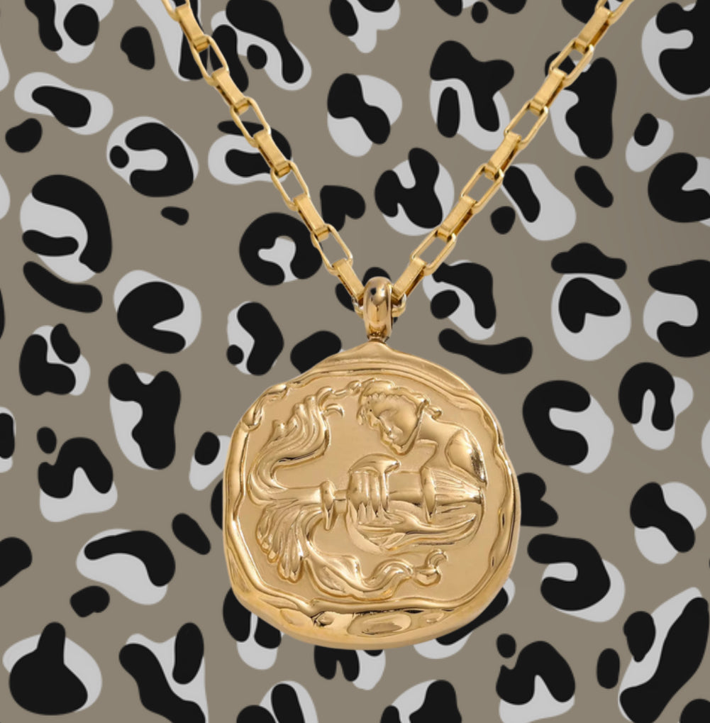 Zodiac Vintage Coin Necklcae