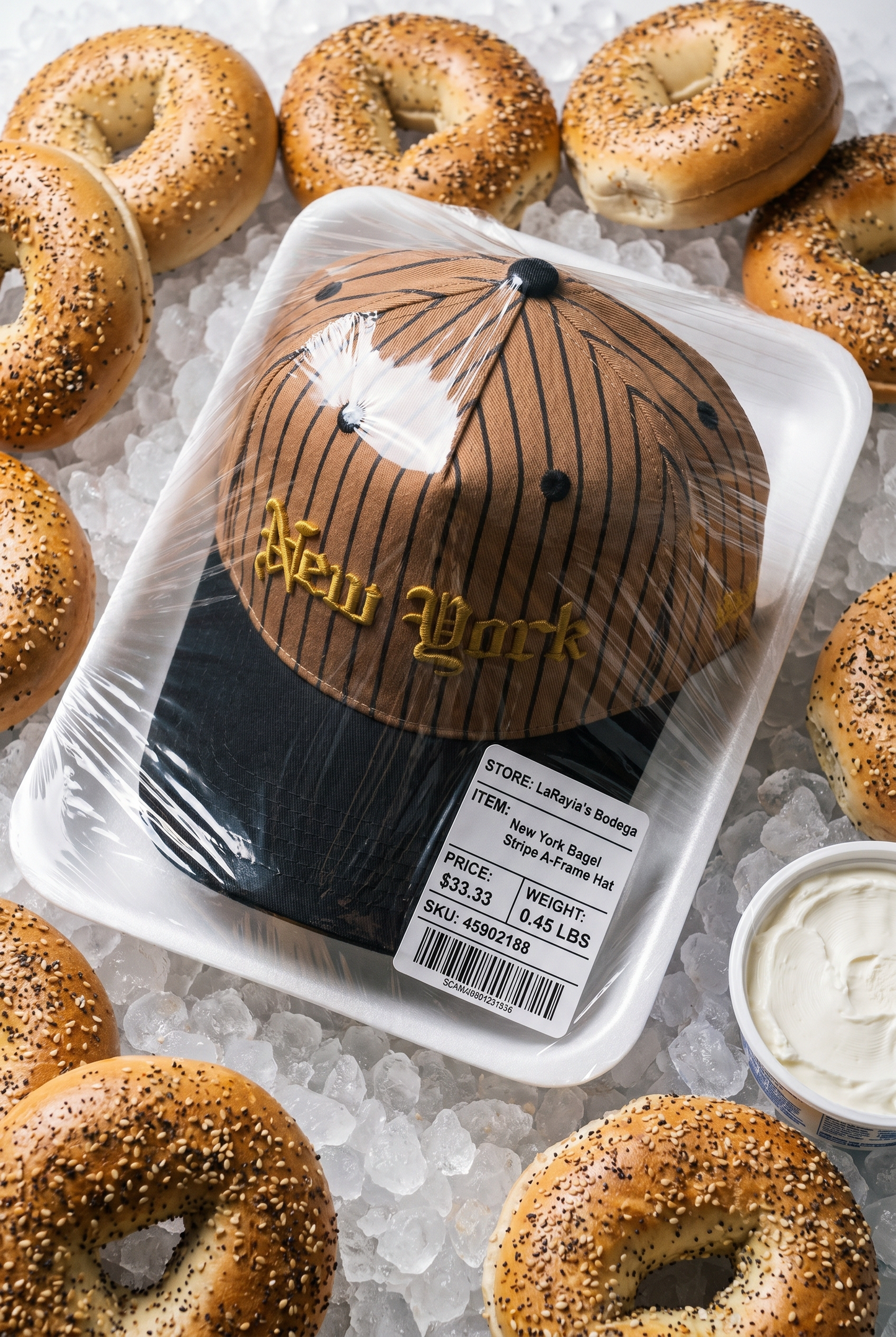 New York Bagel Stripe A-Frame Hat