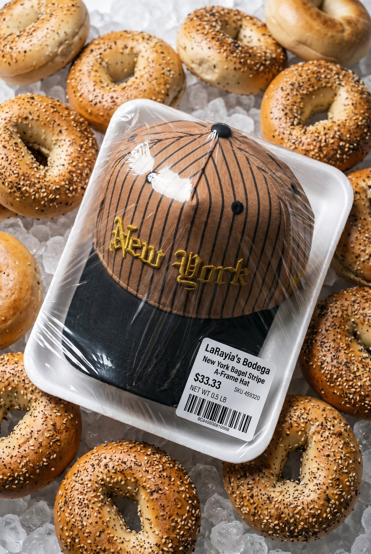 New York Bagel Stripe A-Frame Hat