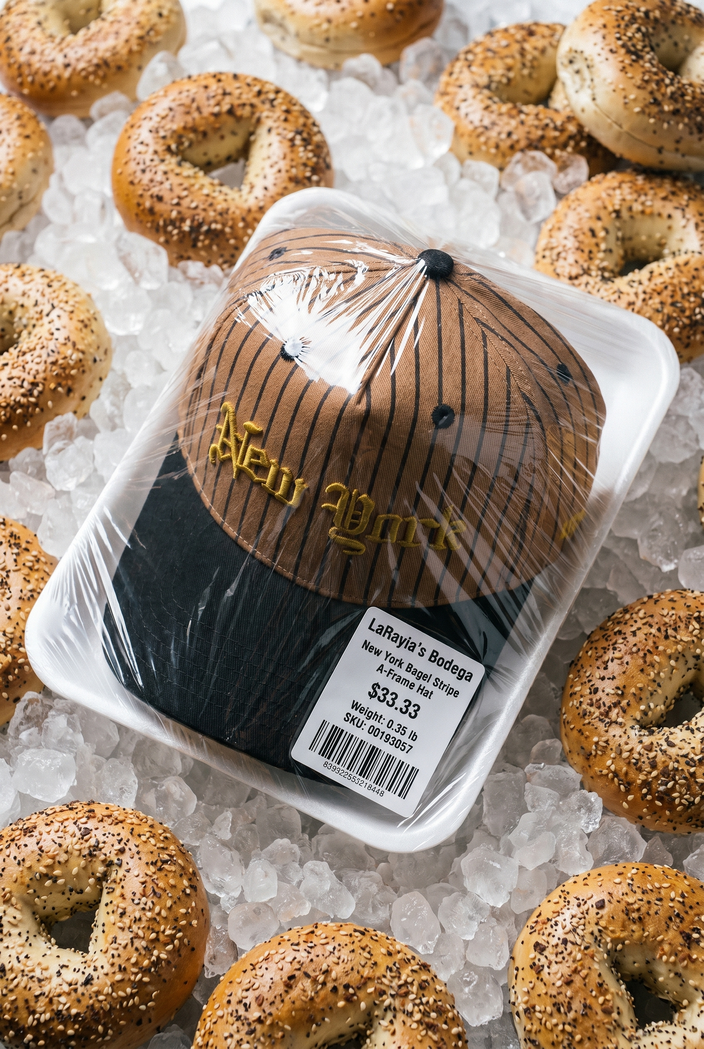 New York Bagel Stripe A-Frame Hat