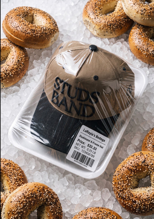 Studsband A-Frame hat in tan and black