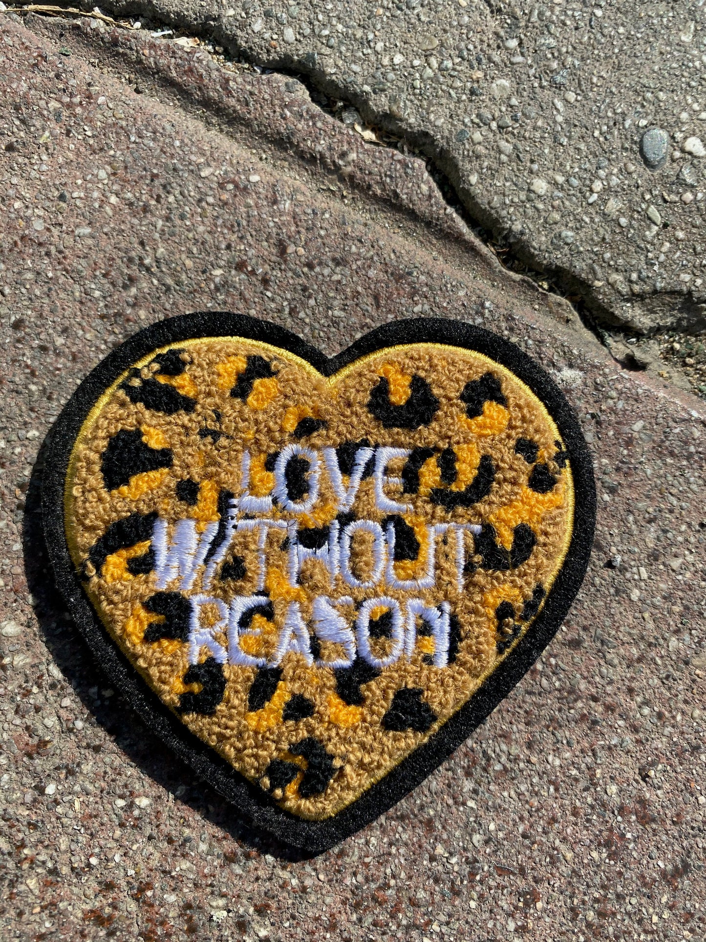 Leopard Hearts Chenille Patch